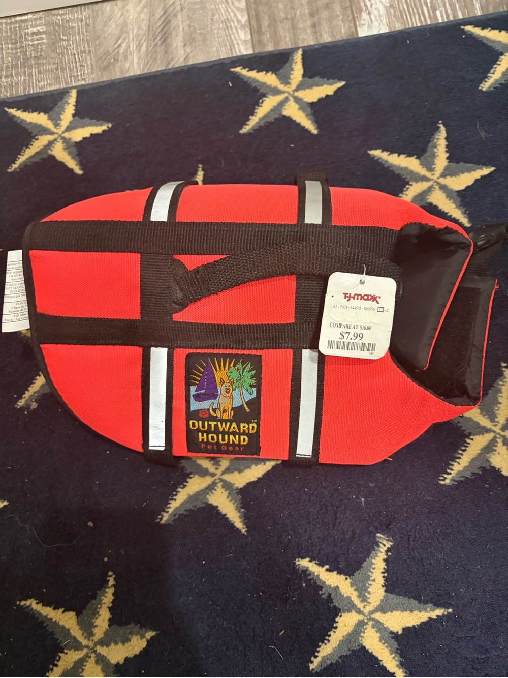 Outward Hound Orange-Red Dog Life Vest with Reflective Straps